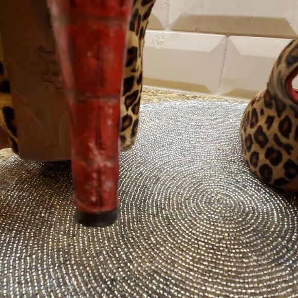 DONALD PLINER Leopard Pony Hair Slings - Size 10N - Picture 7 of 8